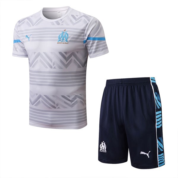 Camiseta Entrenamiento Marsella Conjunto Completo 2022/23 Blanco